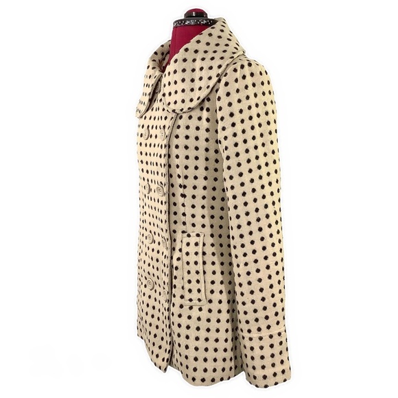 🛍NORDSTROM Tan Polka Dot Peacoat - Picture 3 of 7